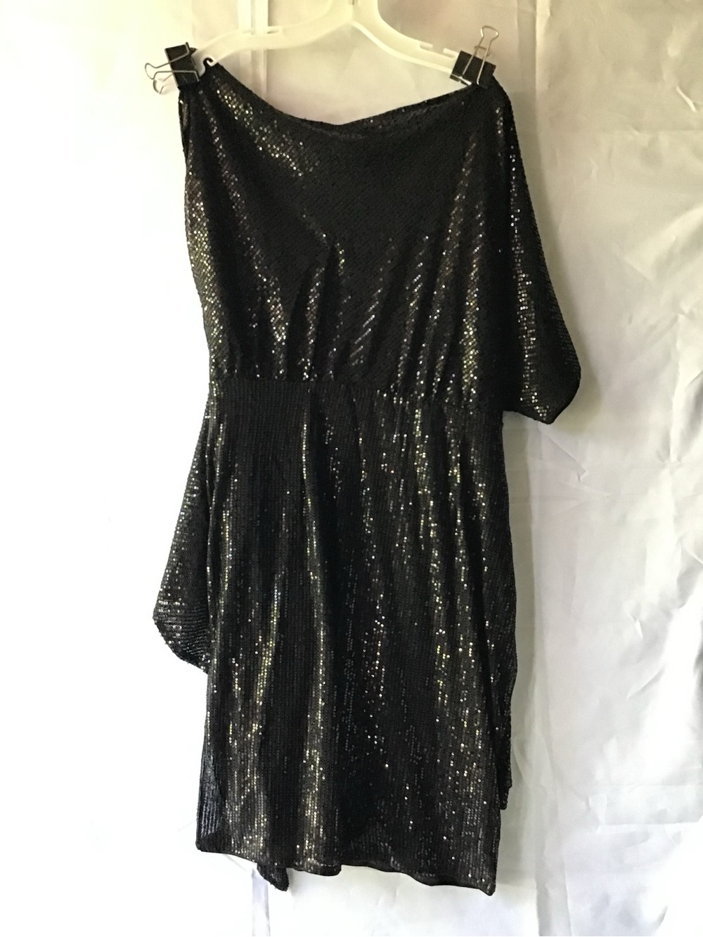 Grace Karin Black One-Shoulder Sequin Cocktail Dress